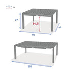 Table de jardin ÉVASION Effet bois Honey & Graphite