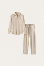 Bellagio Linen Set Long Sleeve Beige