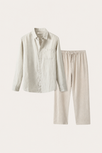 Pisa Linen Set Long Sleeve Beige/Beige