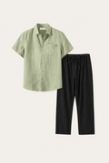 Trento Linen Set Mint Green/Black
