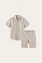 Verona Linen Shirt & Shorts Beige