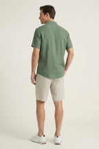 Verona Linen Shirt & Shorts Green/Beige