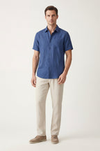 Trento Linen Set Blue/Beige