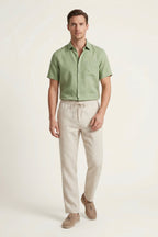 Trento Linen Set Mint Green/Beige