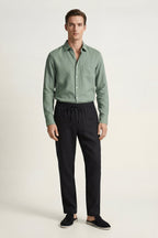 Pisa Linen Set Long Sleeve Green/Black