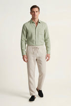 Pisa Linen Set Long Sleeve Mint Green/Beige