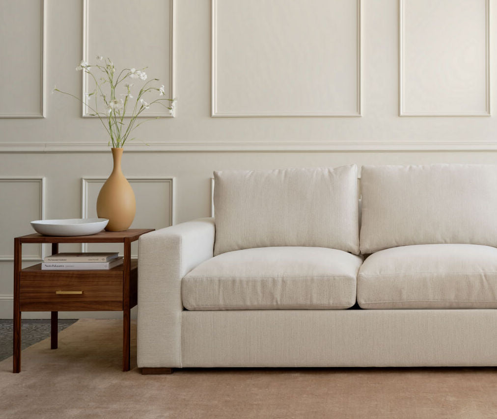 Rio Plush Bumper Sectional in Natural Latex