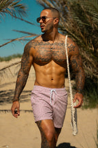 Montaro Swim Shorts - Rose Pink/White