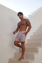 Montaro Swim Shorts - Rose Pink/White