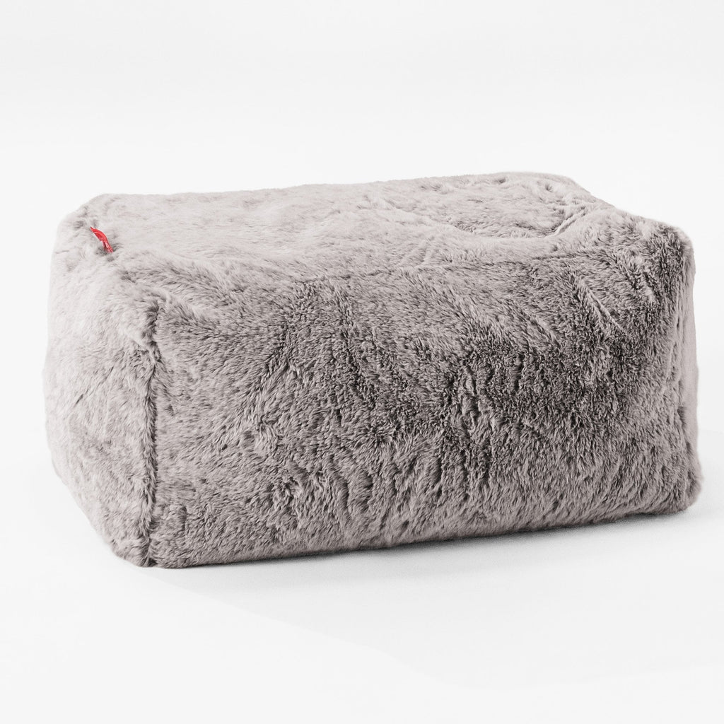 Kleiner Fußhocker Ersatz Bezug - Kaninchen Kunstfell
