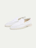 Classic Suède Loafer Pearl White