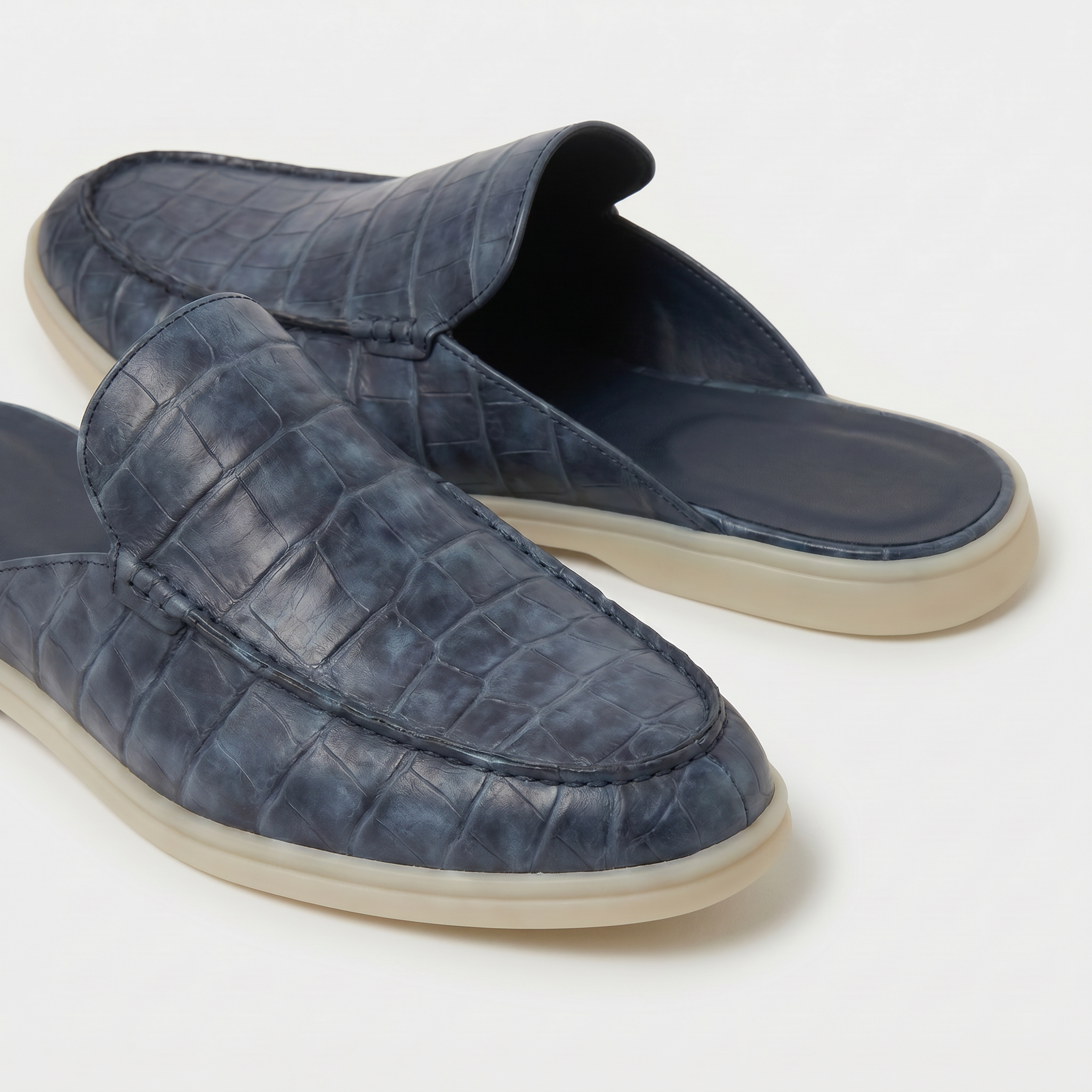 Slate Blue Croco Mule Yacht | LIMITED EDITION
